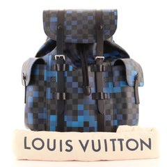 louis vuitton christopher pm damier graphite blue stripe backpack Pixel 1328167  FASHIONPHILE Distinctive bands Louis Vuitton Christopher Backpack Limited