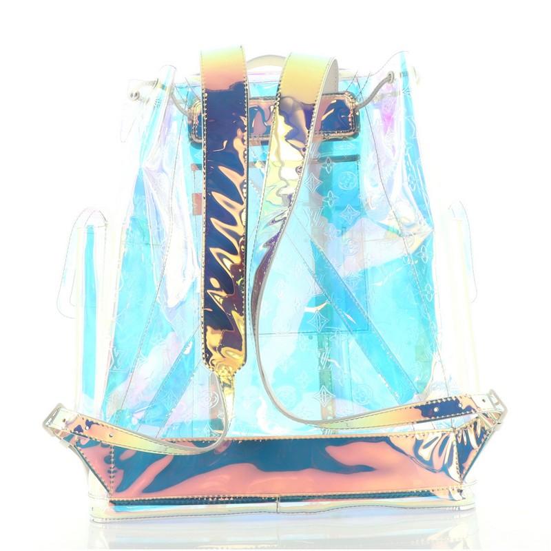 Blue Louis Vuitton Christopher Backpack Limited Edition Monogram Prism PVC GM