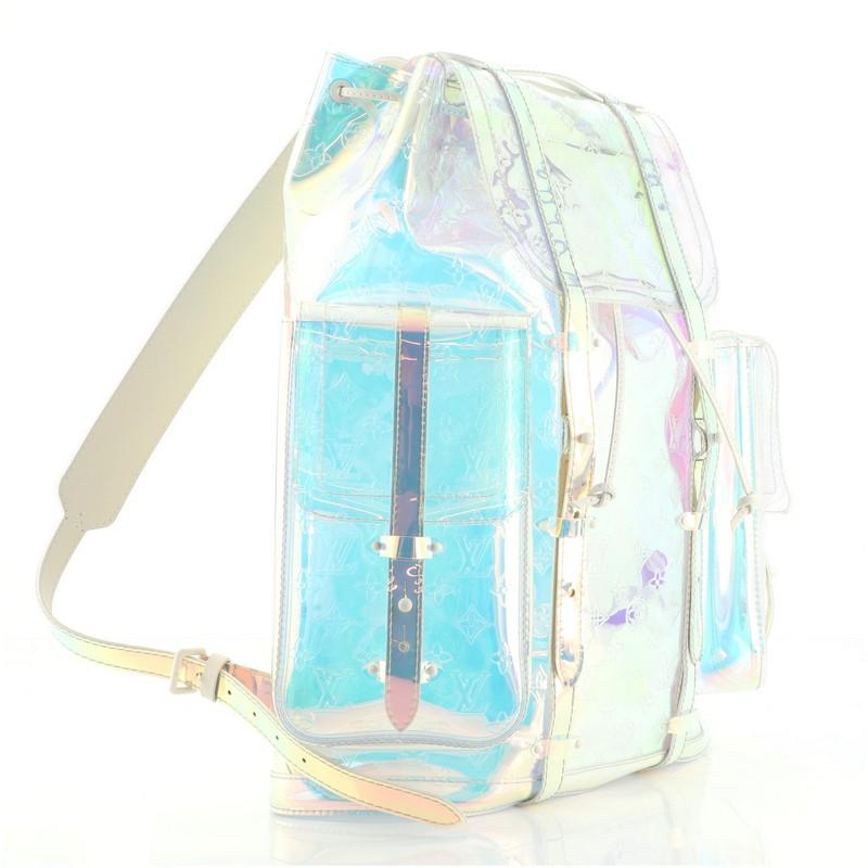 Gray Louis Vuitton Christopher Backpack Limited Edition Monogram Prism PVC GM