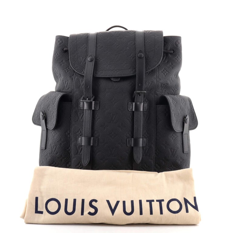 Christopher backpack leather bag Louis Vuitton Black in Leather - 34553817