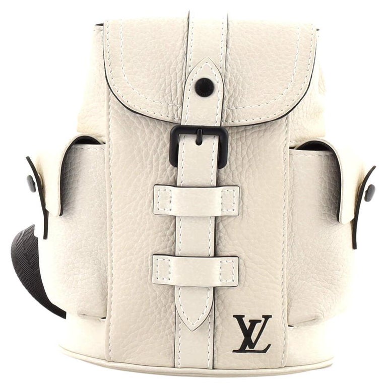 Christopher backpack leather bag Louis Vuitton White in Leather