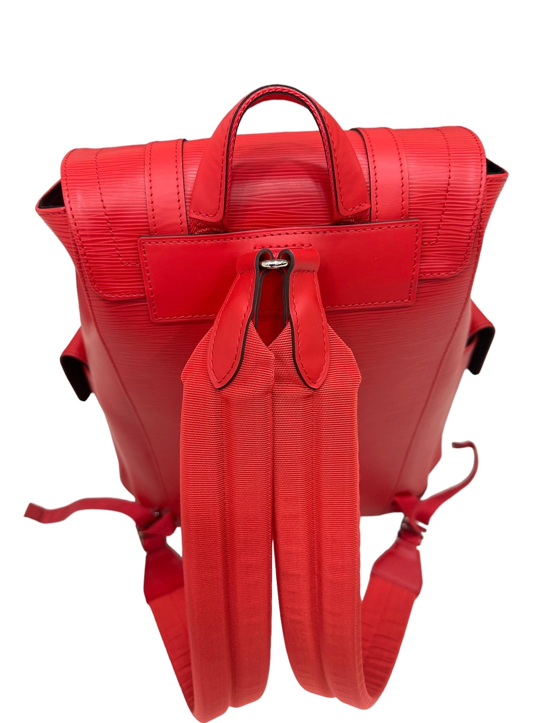 Louis Vuitton Christopher Backpack x Supreme Limited Edition Red Epi Leather In Excellent Condition In Torre Del Greco, IT