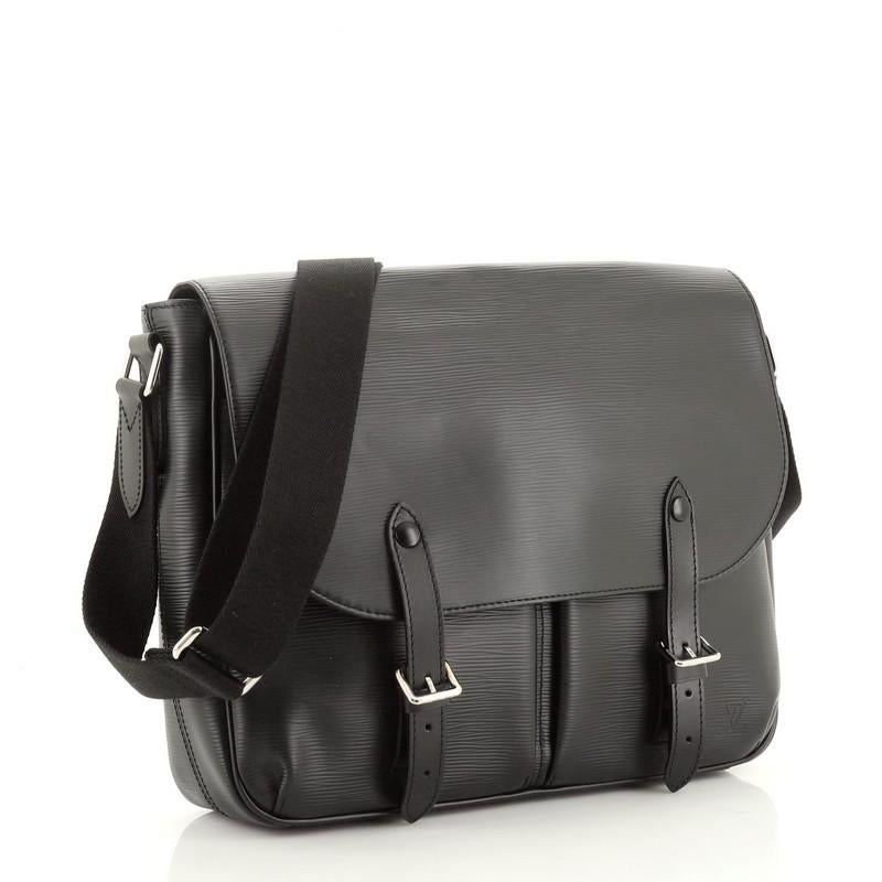 Nero Louis Vuitton Christopher Borsa Messenger in pelle Epi