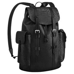 Louis Vuitton Christopher MM Backpack Black Epi Leather 