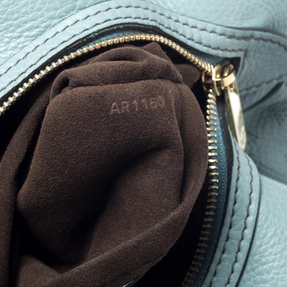 Gray Louis Vuitton Ciel Mahina Leather Lunar PM Bag