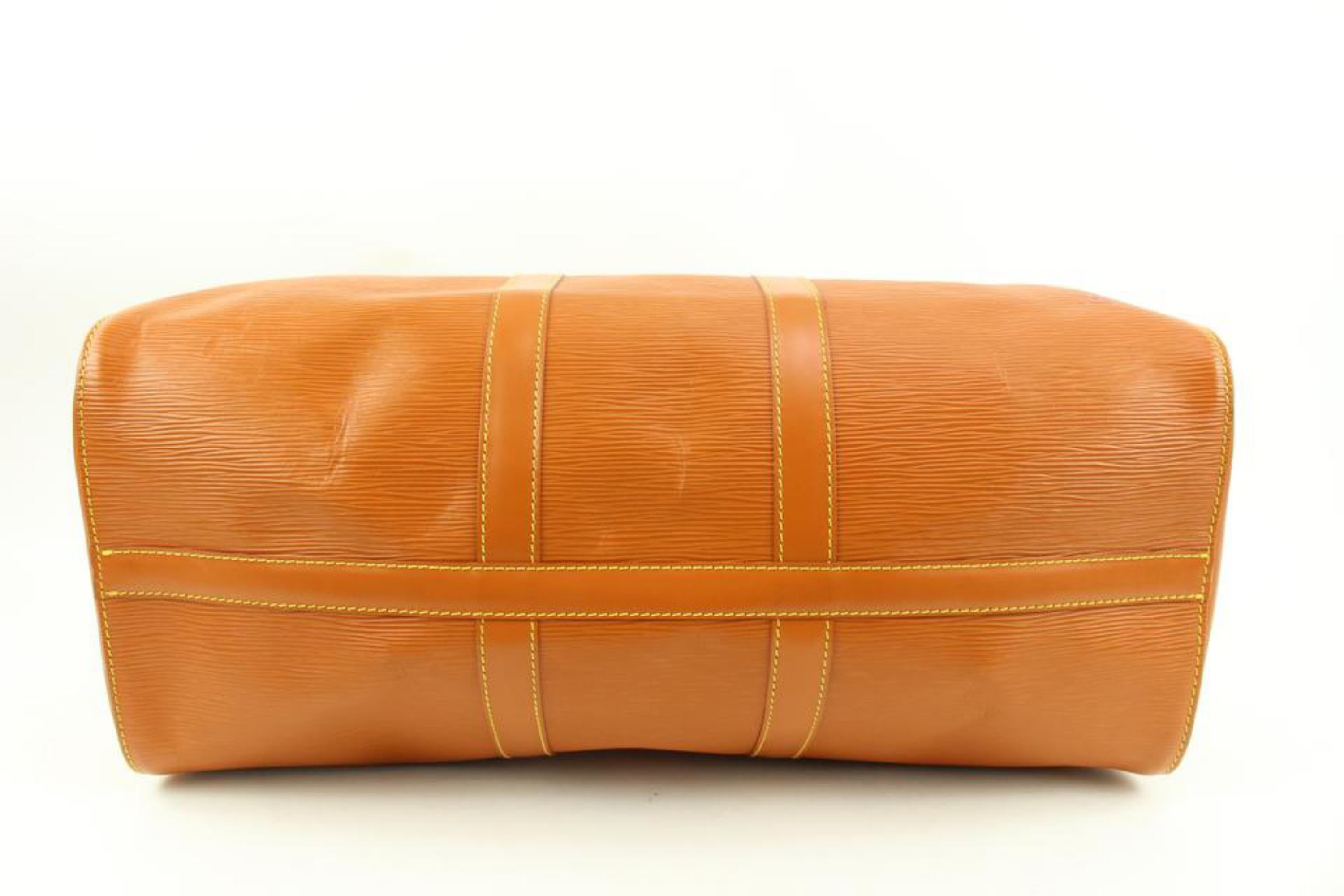 Orange Louis Vuitton Cipango Brown Gold Epi Leather Keepall 45 Duffle Bag  85lv225s