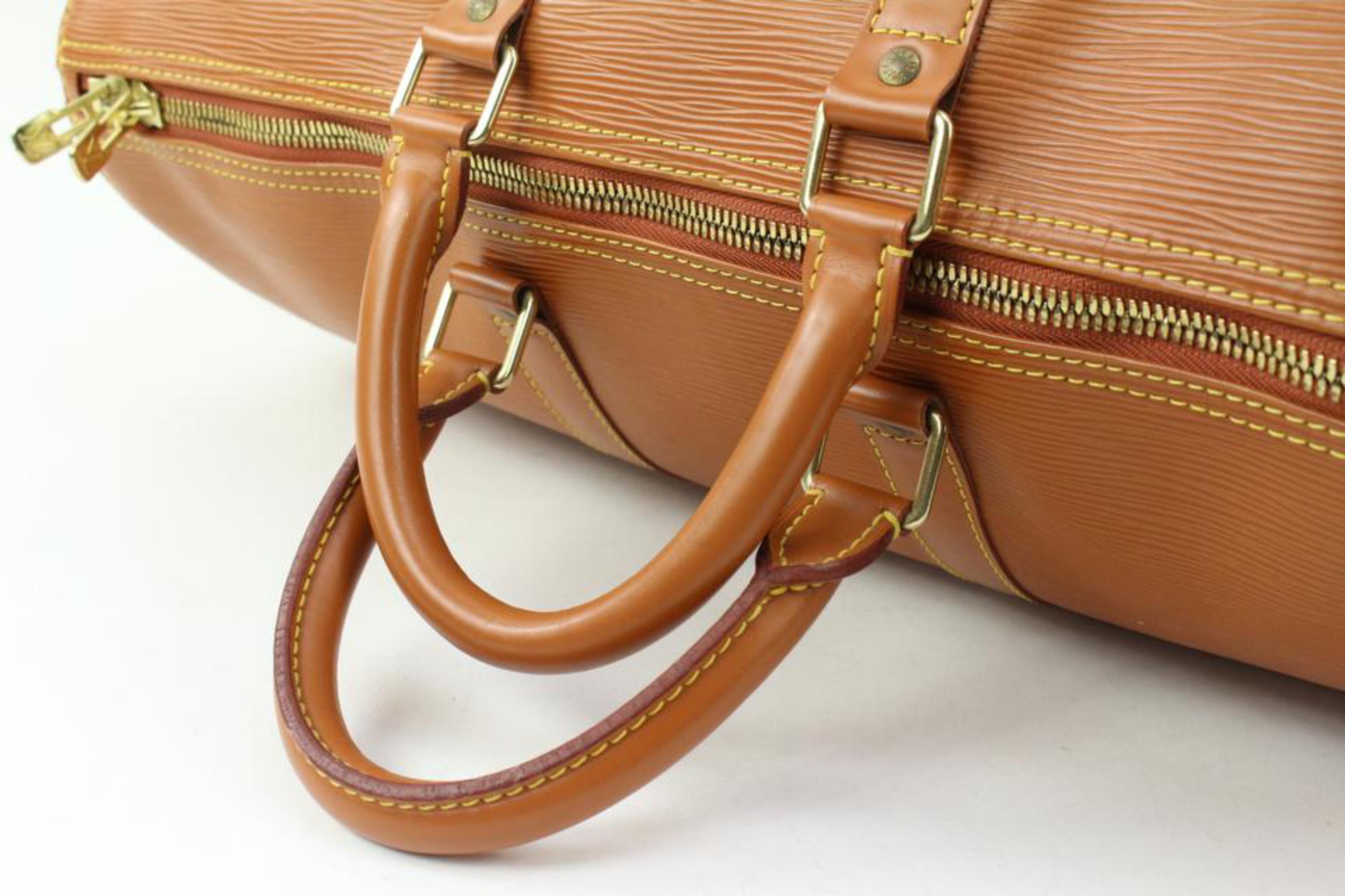 Women's or Men's Louis Vuitton Cipango Brown Gold Epi Leather Keepall 45 Duffle Bag  85lv225s