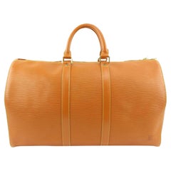 Louis Vuitton Cipango Brown Gold Epi Leather Keepall 45 Duffle Bag  85lv225s
