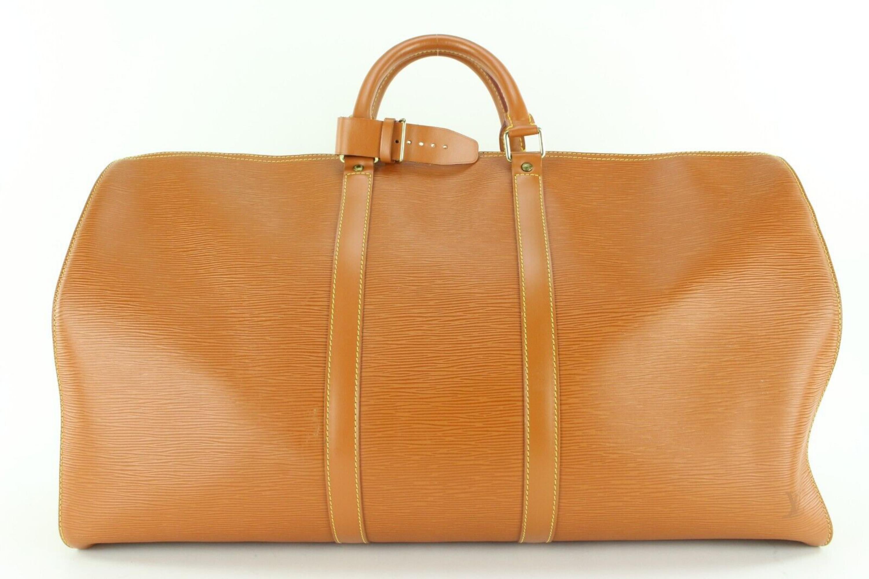 Louis Vuitton Cipango Gold Brown Epi Leather Keepall 55 2LVJ1202 2