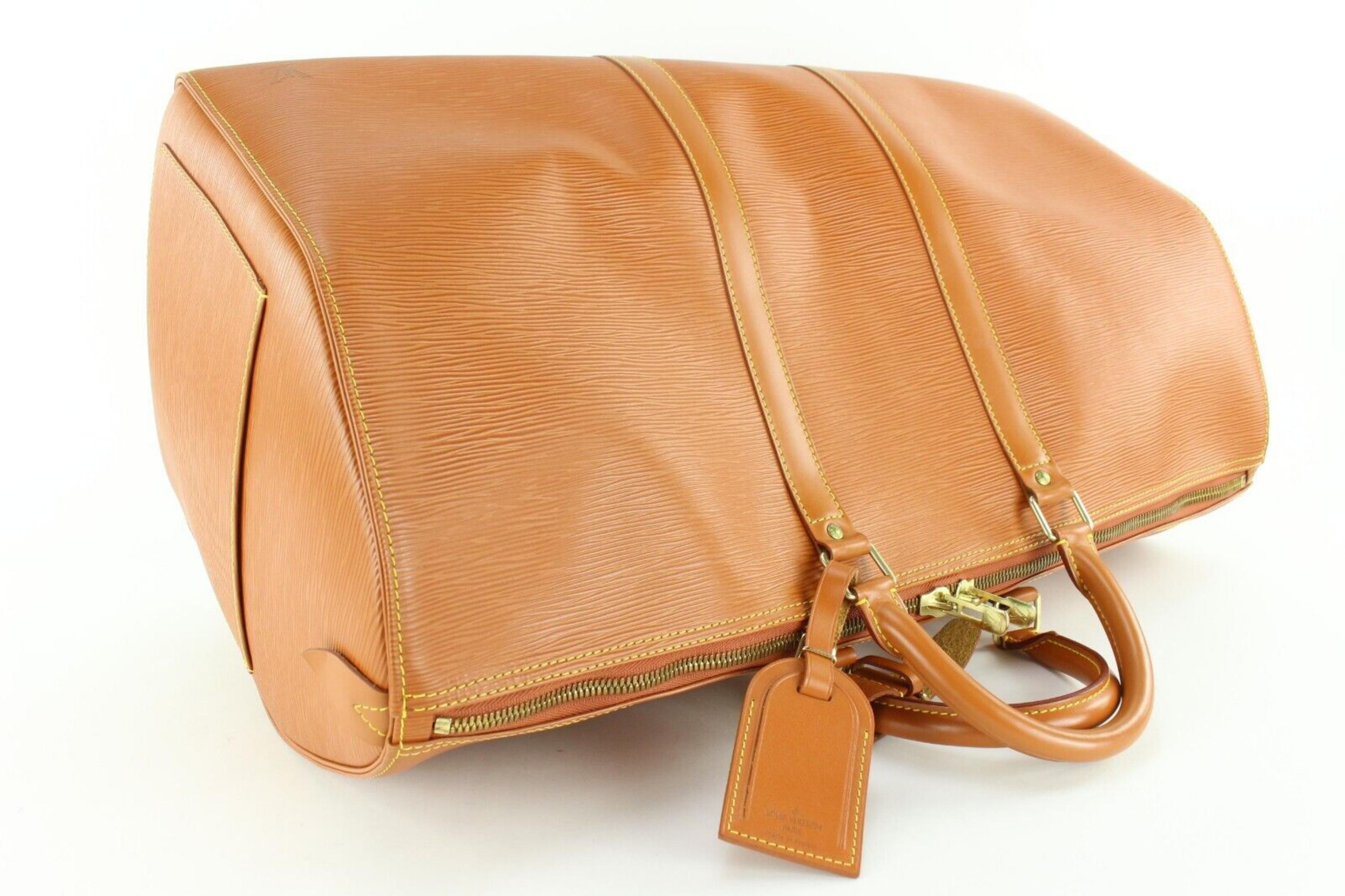 Louis Vuitton Cipango Gold Brown Epi Leather Keepall 55 2LVJ1202 3