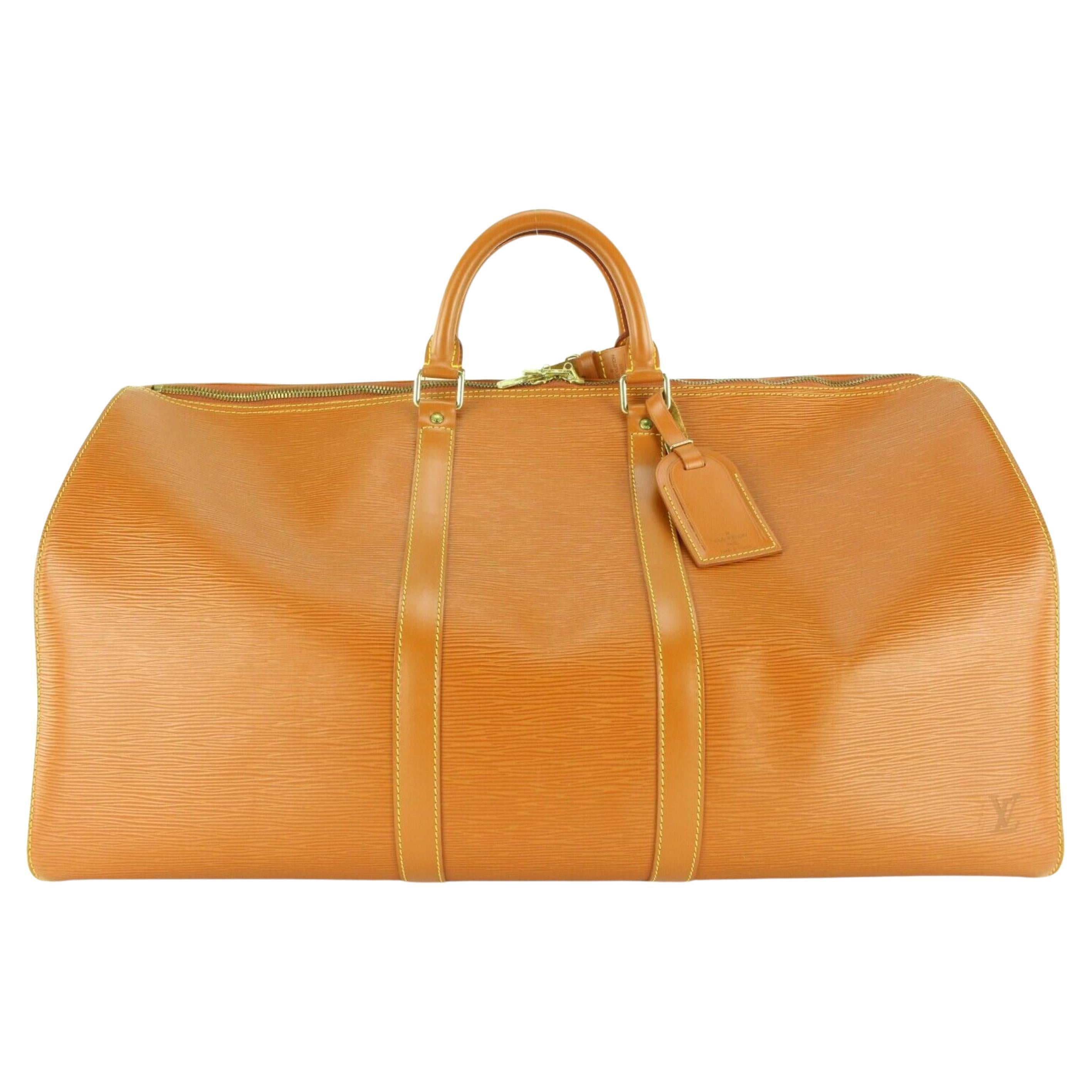 Louis Vuitton Cipango Gold Brown Epi Leather Keepall 55 2LVJ1202