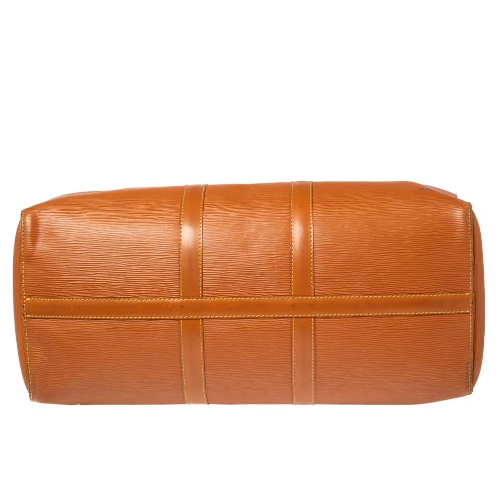 Louis Vuitton Cipango Gold Epi Leather Keepall 45 Bag In Good Condition In Dubai, Al Qouz 2