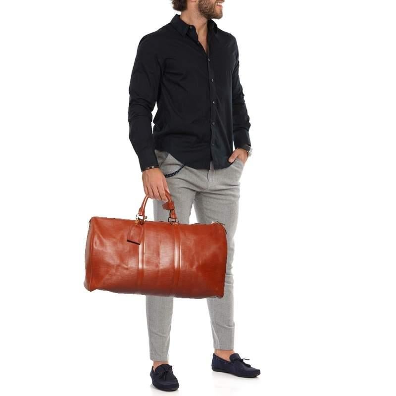 Louis Vuitton Cipango Gold Epi Leather Keepall 50 Bag In Fair Condition In Dubai, Al Qouz 2