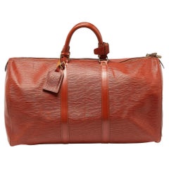 Used Louis Vuitton Cipango Gold Epi Leather Keepall 50 Bag