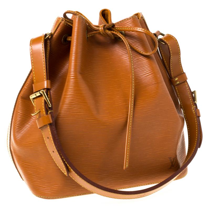 Louis Vuitton Cipango Gold Epi Leather Petit Noe Shoulder Bag In Good Condition For Sale In Dubai, Al Qouz 2