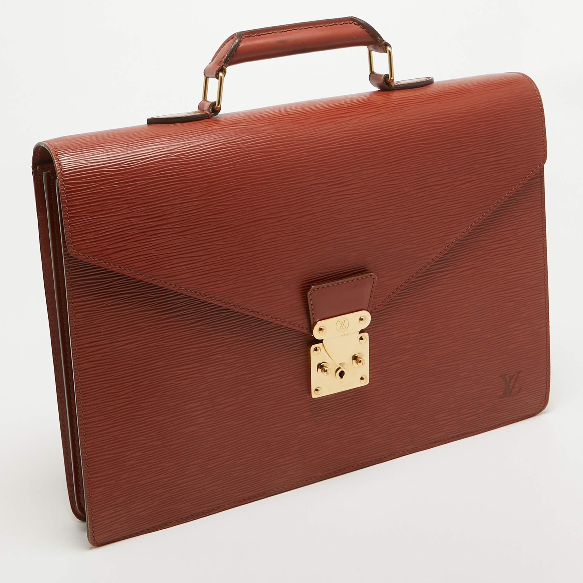 Louis Vuitton Cipango Gold Epi Leather Serviette Conseiller Briefcase For Sale 12
