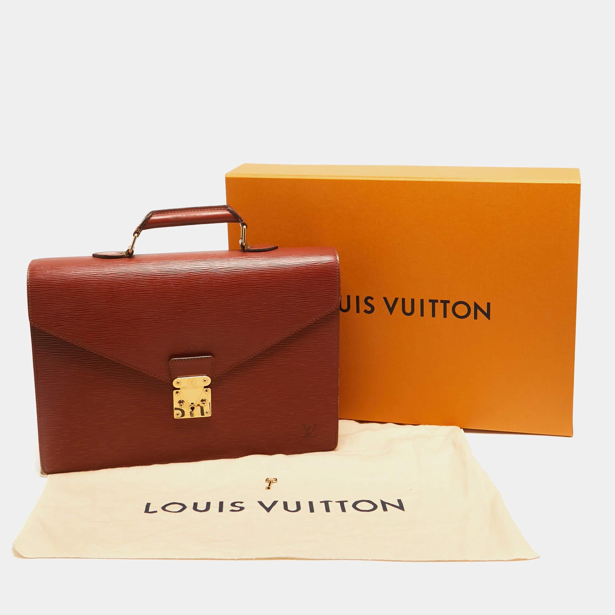 Louis Vuitton Cipango Gold Epi Leather Serviette Conseiller Briefcase For Sale 13