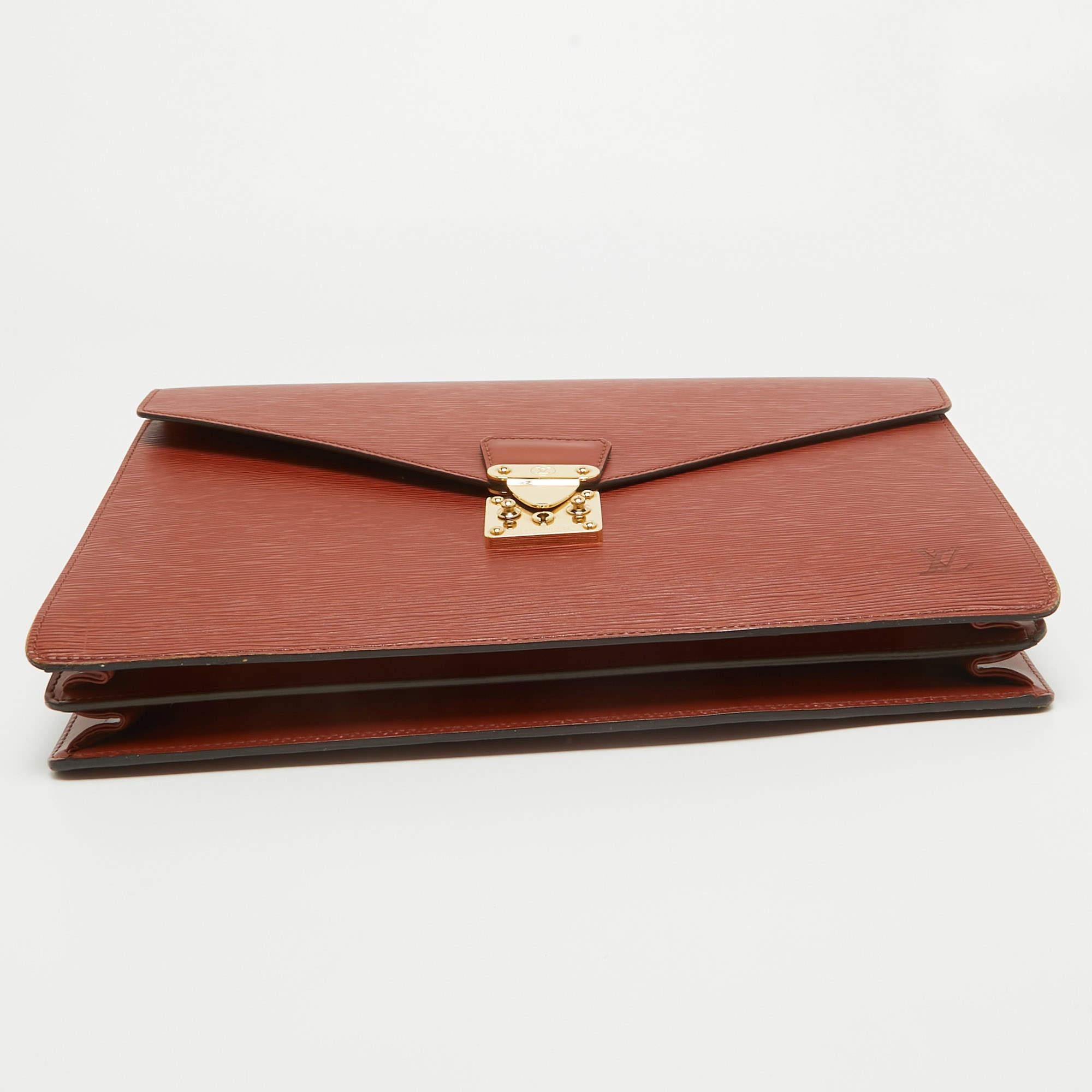 Louis Vuitton Cipango Gold Epi Leather Serviette Conseiller Briefcase For Sale 14