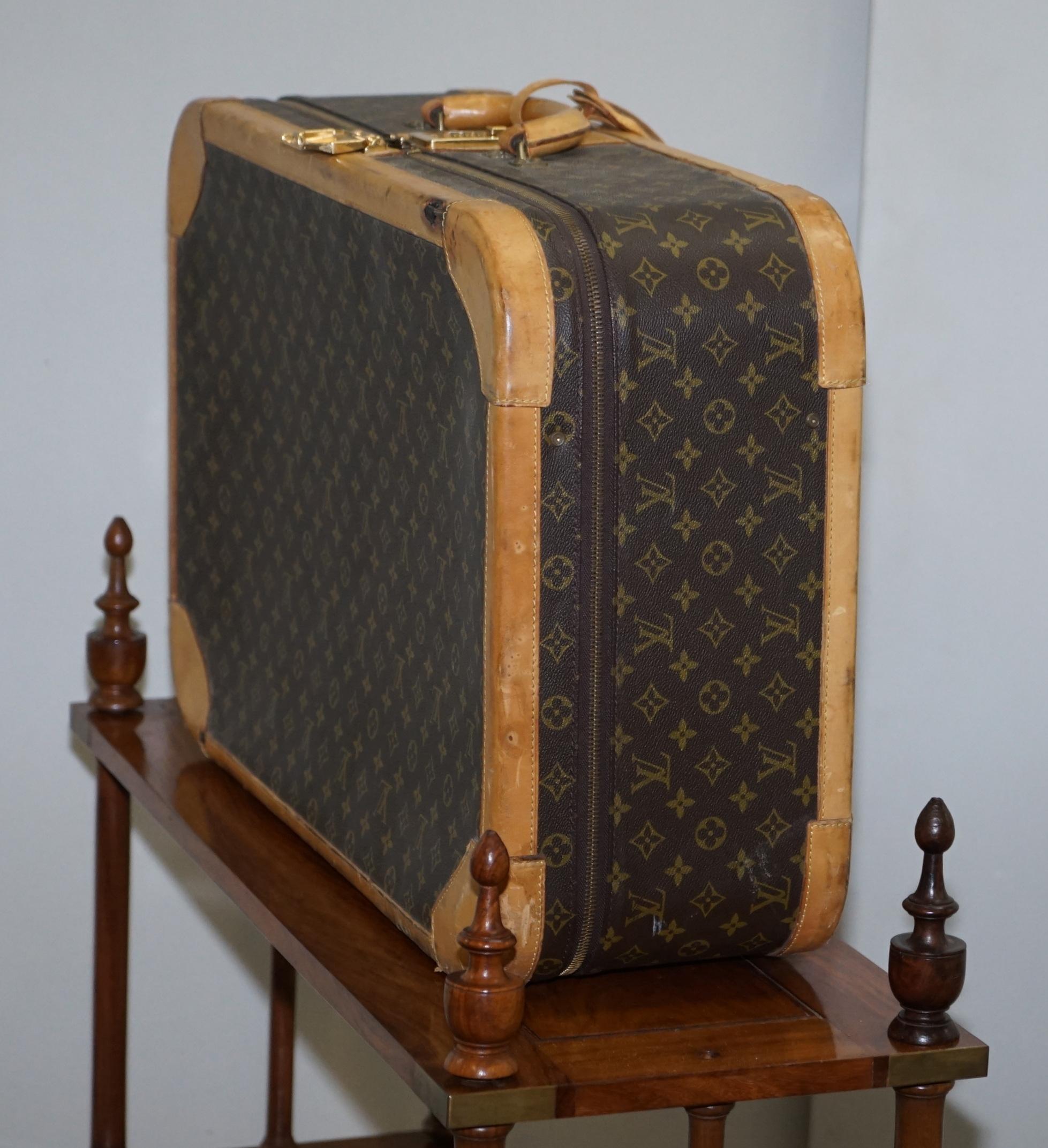 Louis Vuitton circa 1970s Stratos 70 Leather Monogrammed Suitecase LV 5