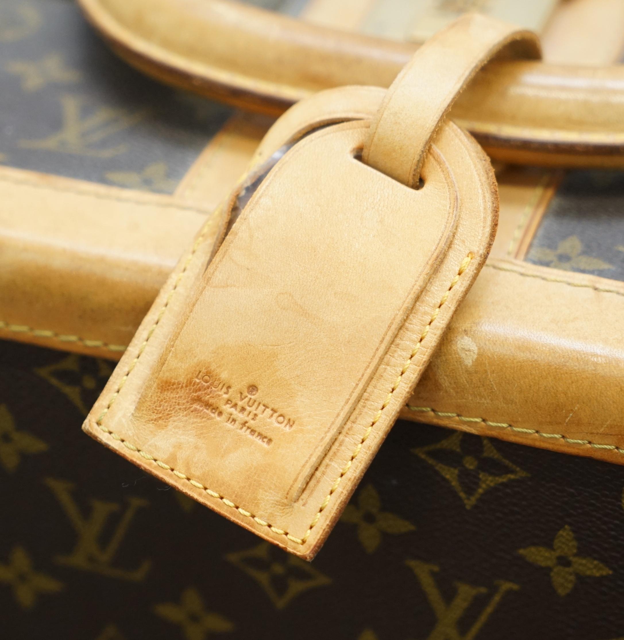 French Louis Vuitton circa 1970s Stratos 70 Leather Monogrammed Suitecase LV