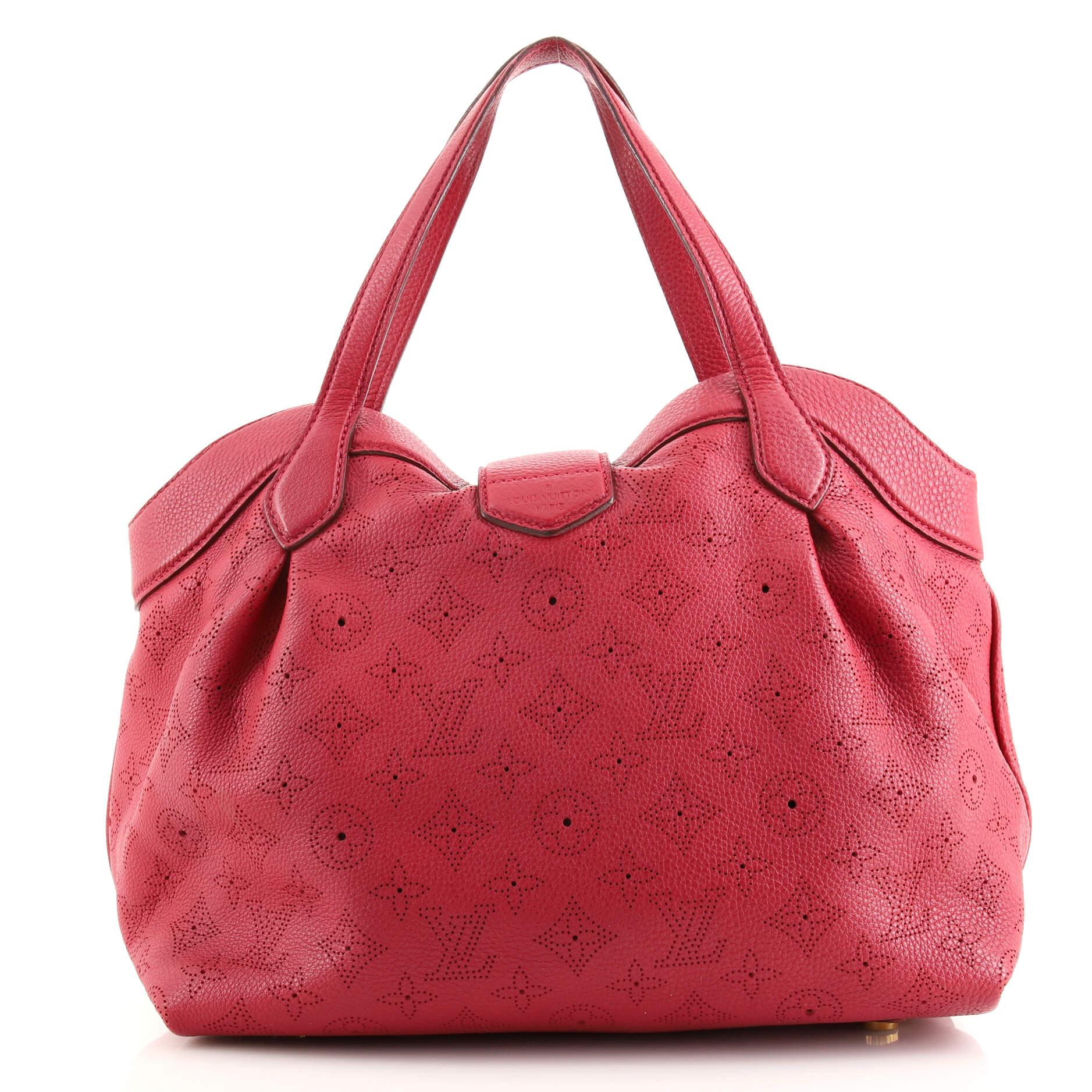 Louis Vuitton Cirrus Handbag Mahina Leather PM In Good Condition In NY, NY