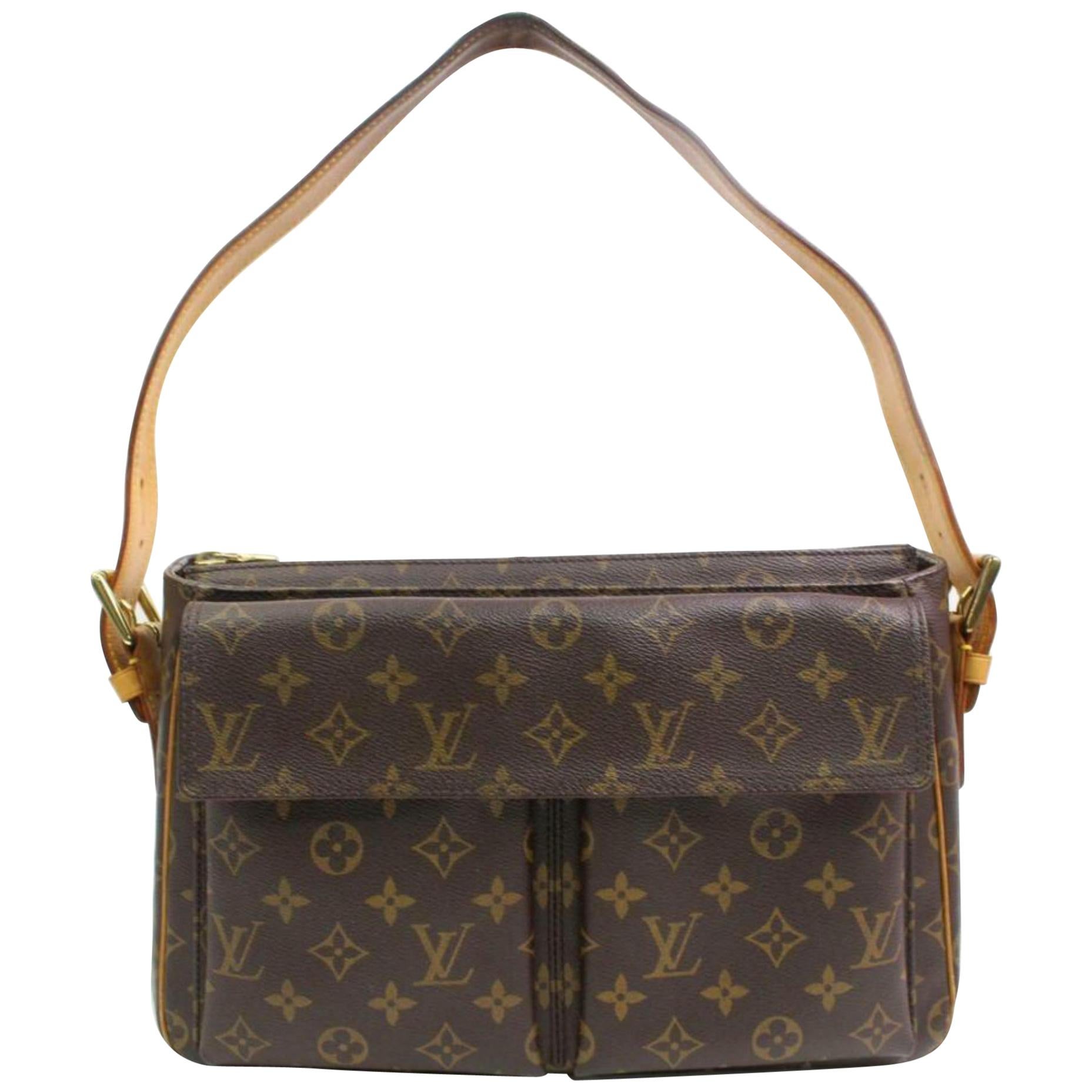 Louis Vuitton Cité Viva-cite Gm 870604 Brown Canvas and Calf Leather Tote  For Sale at 1stDibs