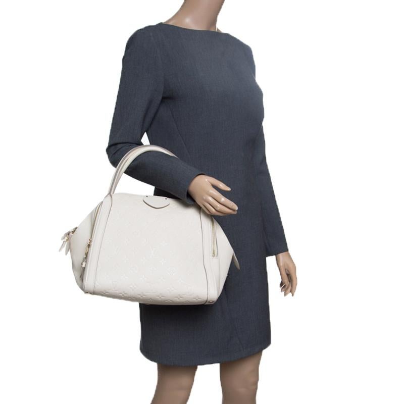 Beige Louis Vuitton Citrine Monogram Empreinte Marais MM Bag