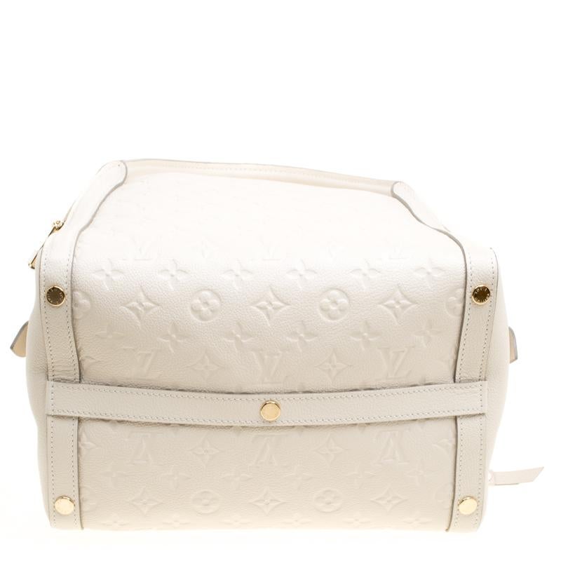 Louis Vuitton Citrine Monogram Empreinte Marais MM Bag In Good Condition In Dubai, Al Qouz 2