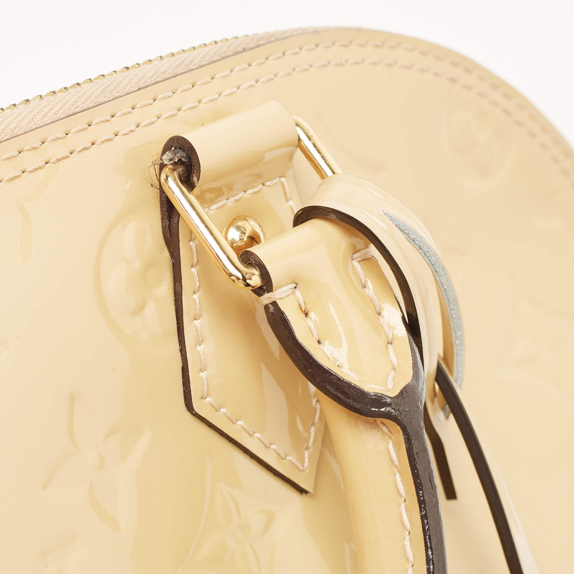 Louis Vuitton Citrine Monogram Vernis Alma PM Bag For Sale 9