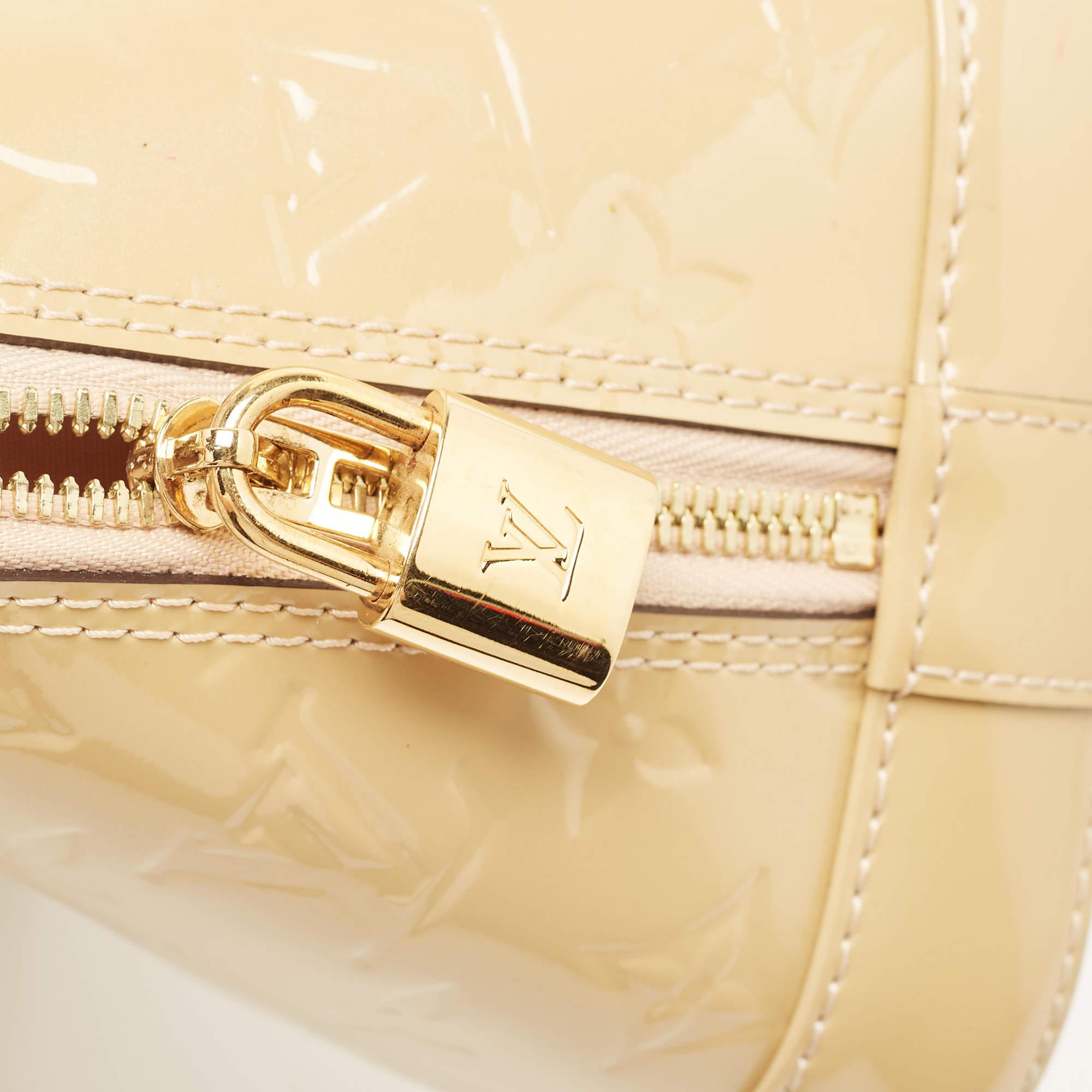 Louis Vuitton Citrine Monogram Vernis Alma PM Bag For Sale 11