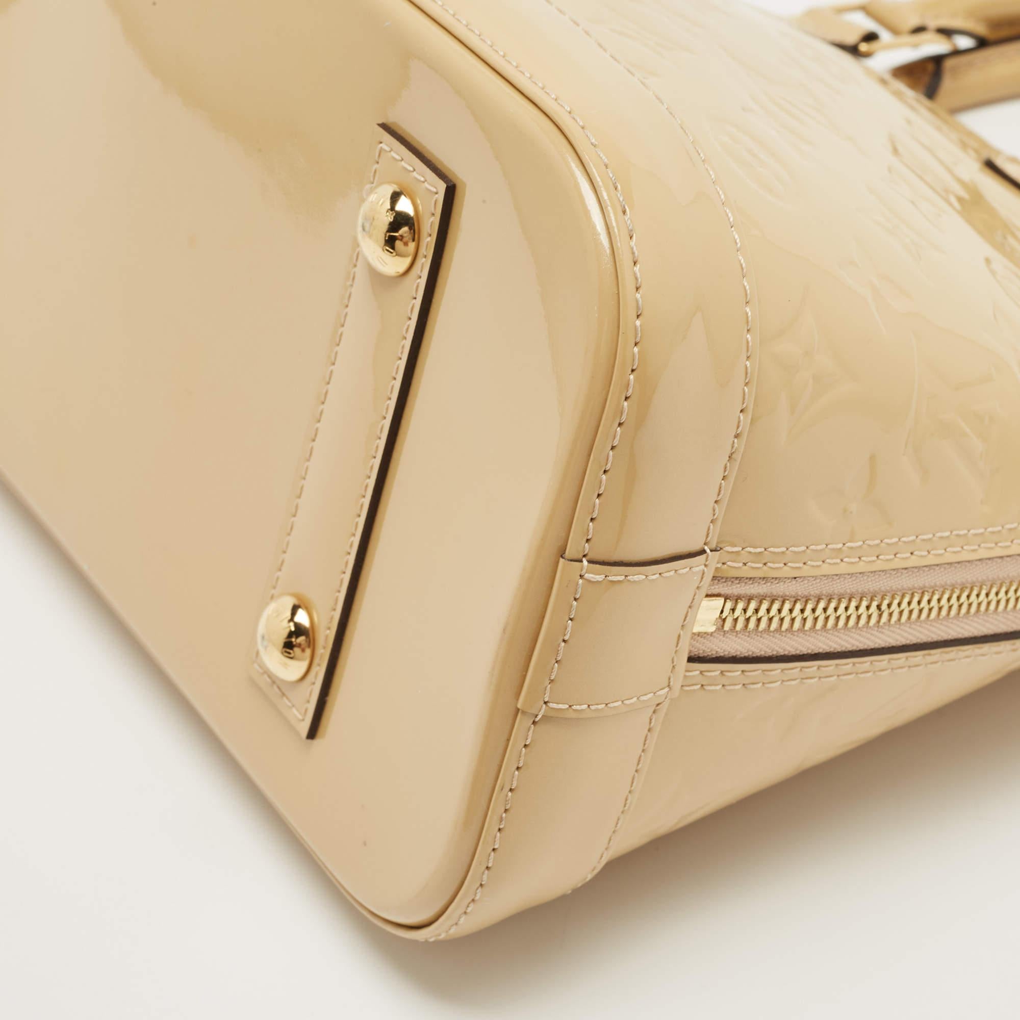 Louis Vuitton Citrine Monogram Vernis Alma PM Bag For Sale 14