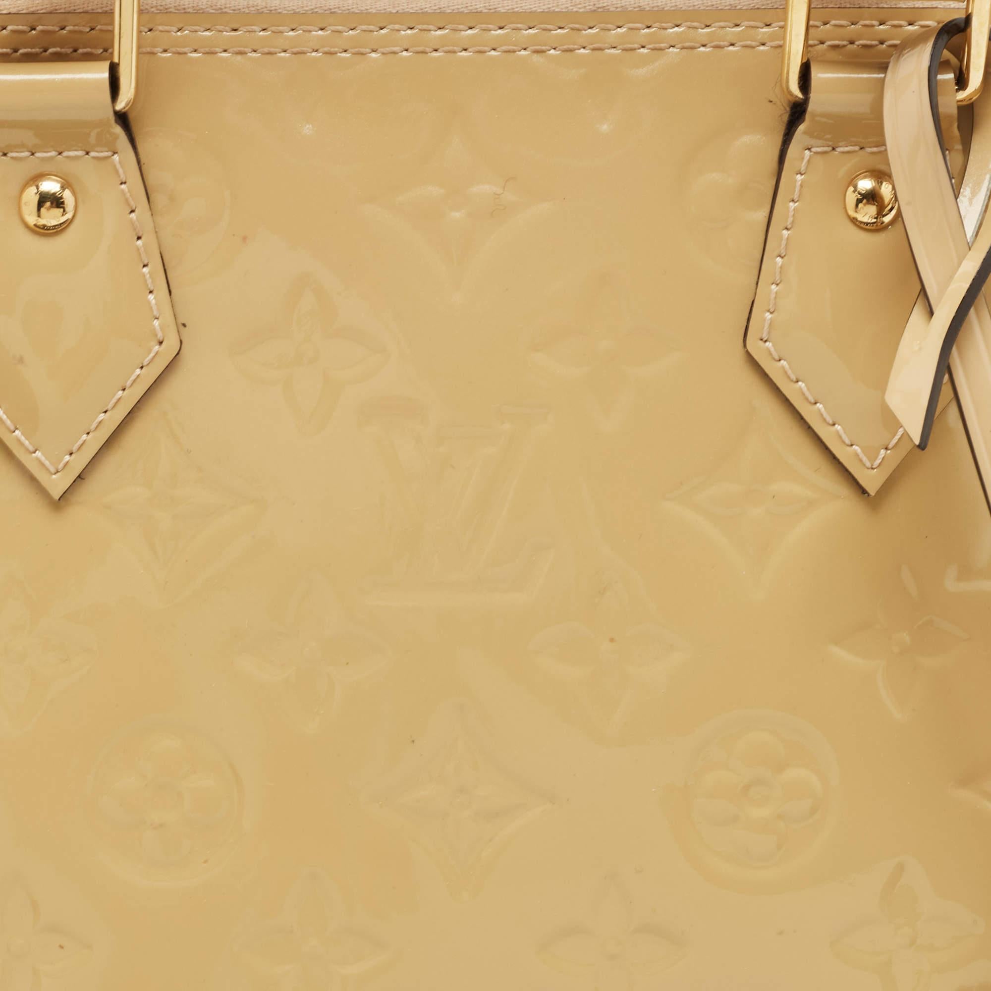 Louis Vuitton Citrine Monogram Vernis Alma PM Bag For Sale 15