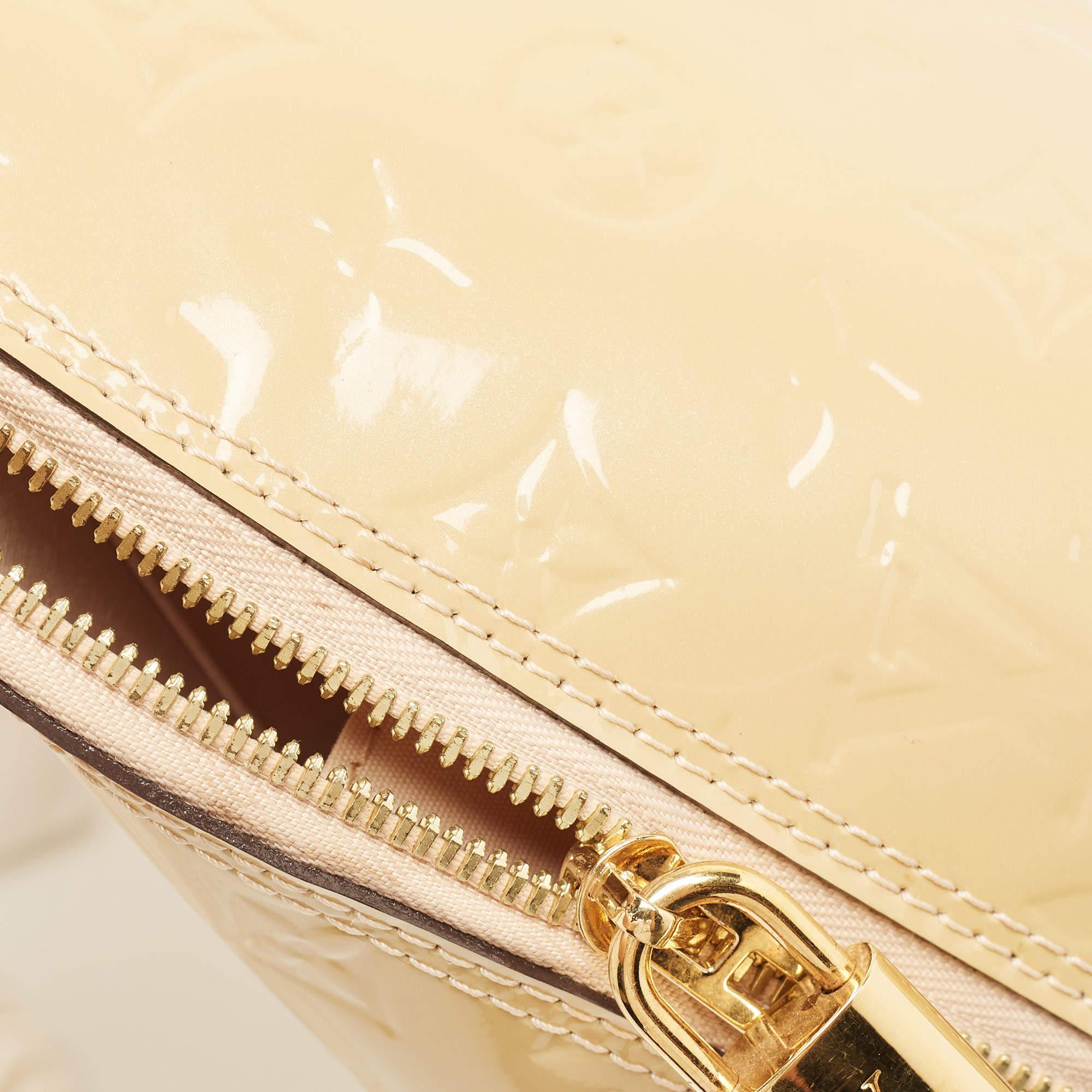 Louis Vuitton Citrine Monogram Vernis Alma PM Bag For Sale 3