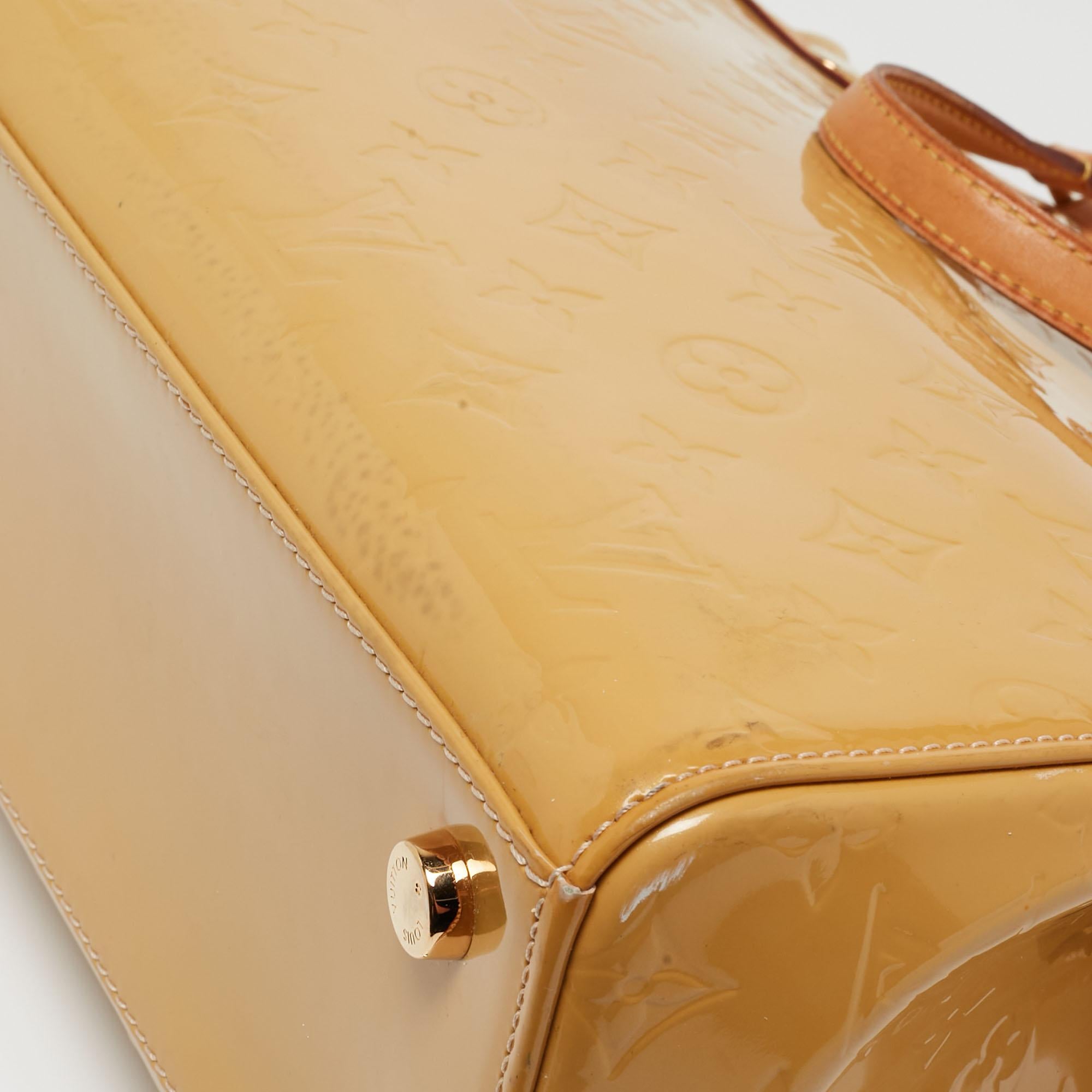 Louis Vuitton Citrine Monogram Vernis Brea MM Bag For Sale 5