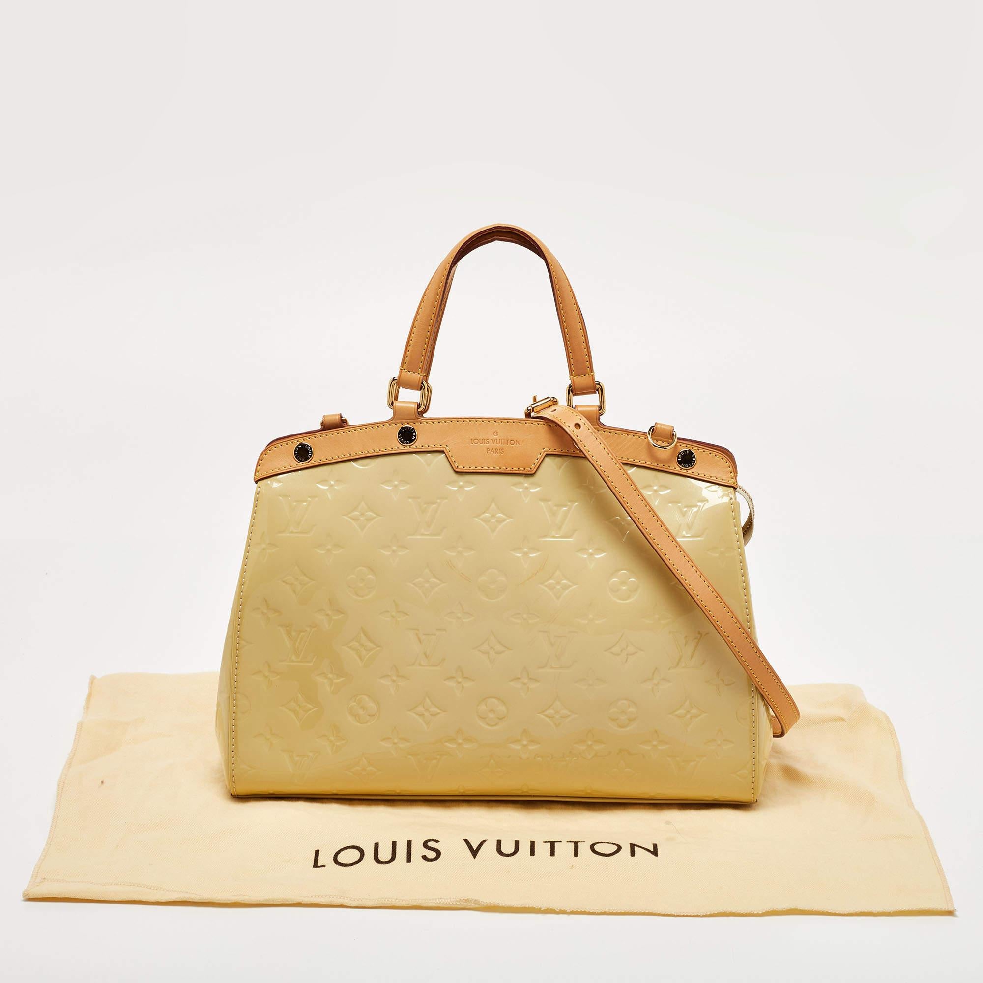 Louis Vuitton Citrine Monogram Vernis Brea MM Bag For Sale 11