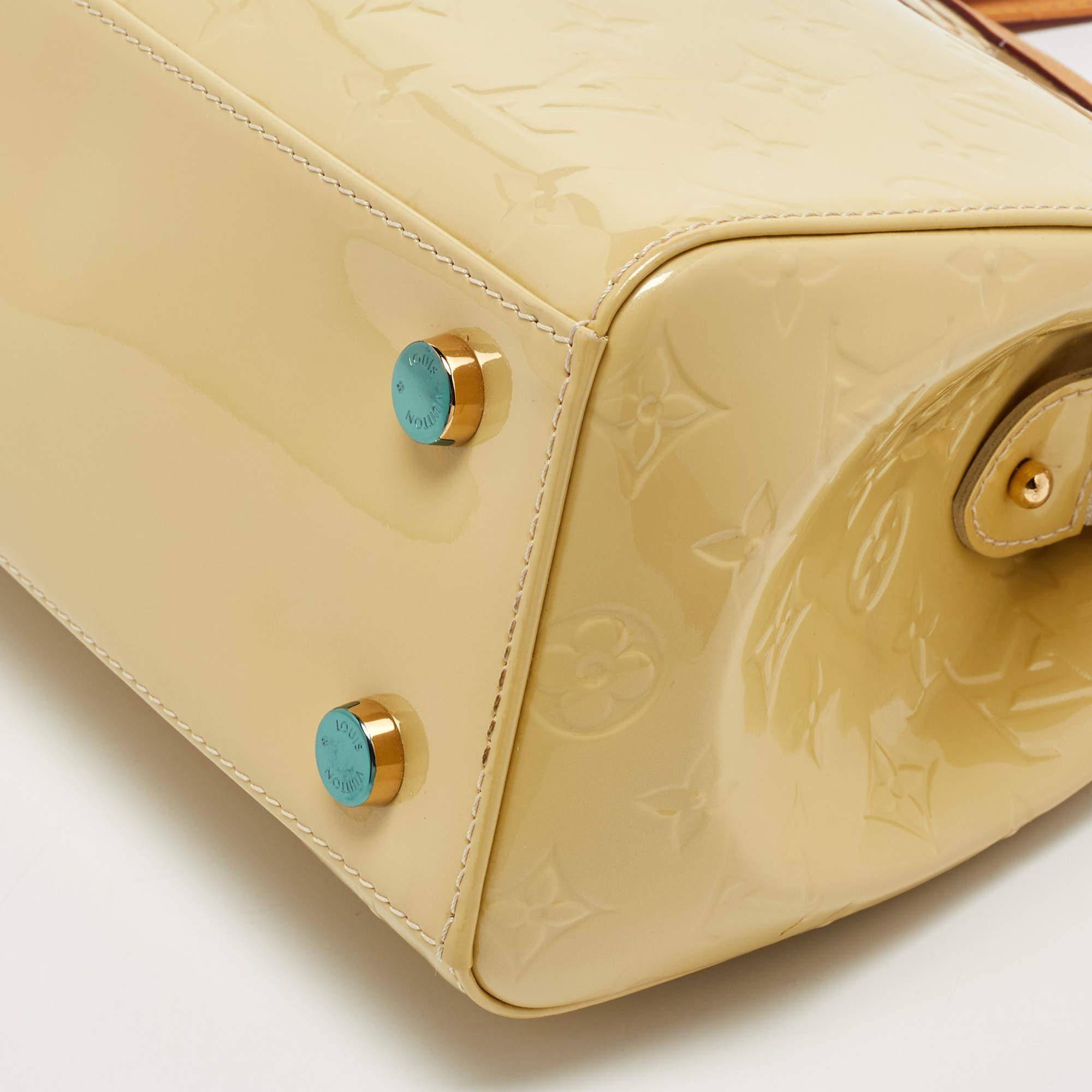 Louis Vuitton Citrine Monogram Vernis Brea MM Bag For Sale 11