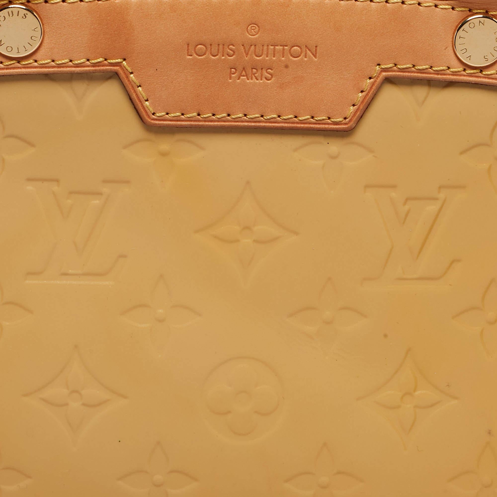 Women's Louis Vuitton Citrine Monogram Vernis Brea MM Bag