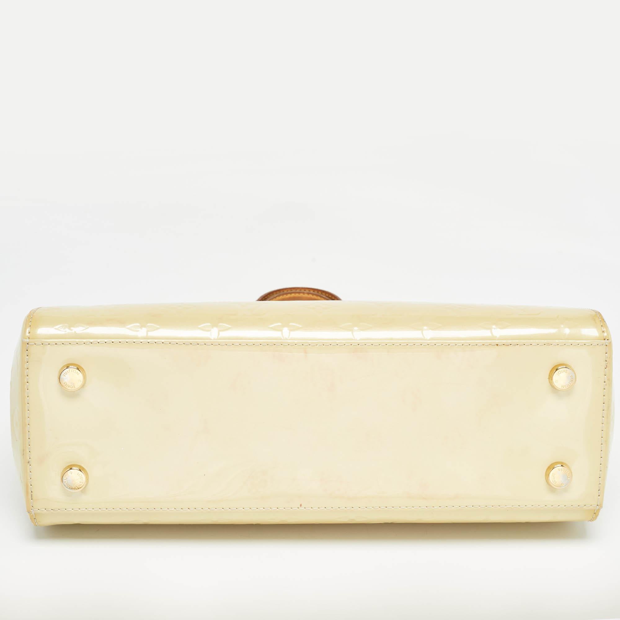 Louis Vuitton Citrine Monogram Vernis Brea MM Bag For Sale 4