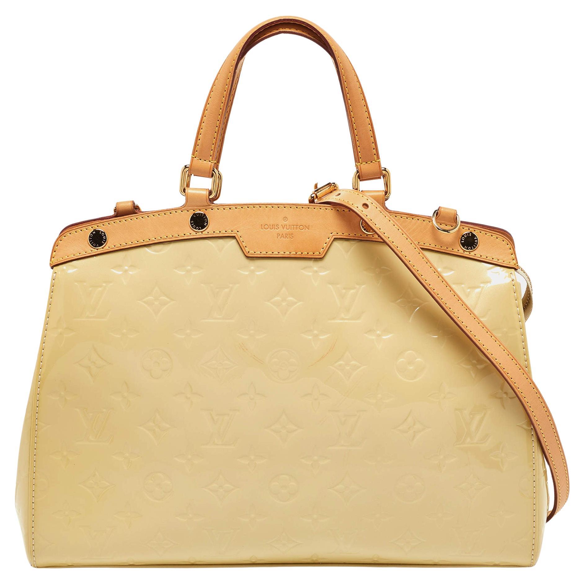 Louis Vuitton Citrine Monogram Vernis Brea MM Bag For Sale