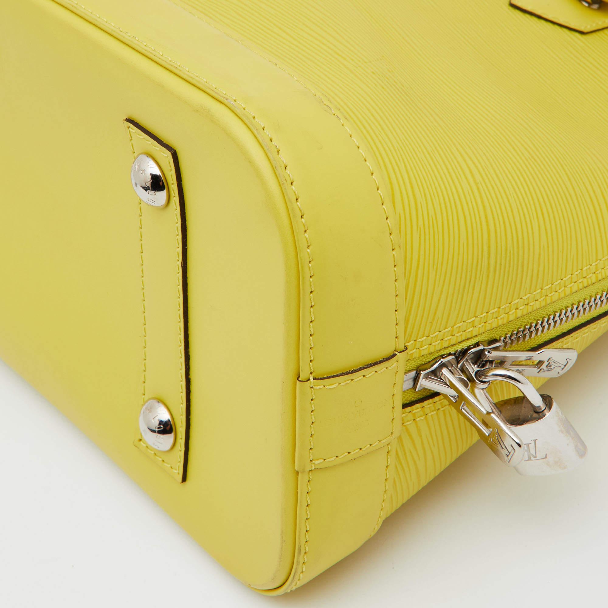 Louis Vuitton Citron Epi Leather Alma PM Bag 10