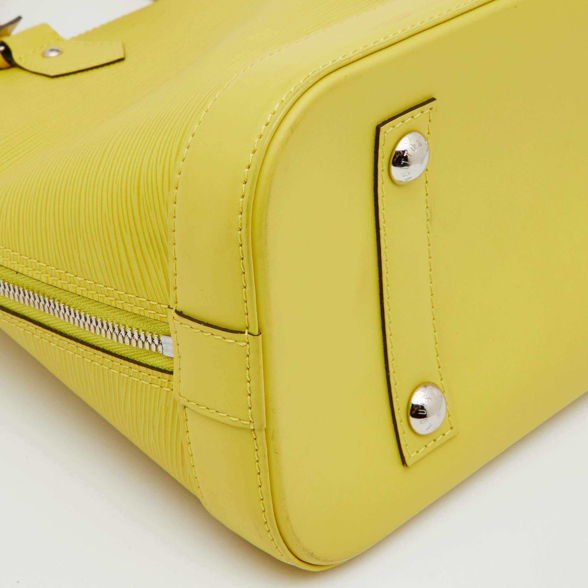 Louis Vuitton Citron Epi Leather Alma PM Bag 10