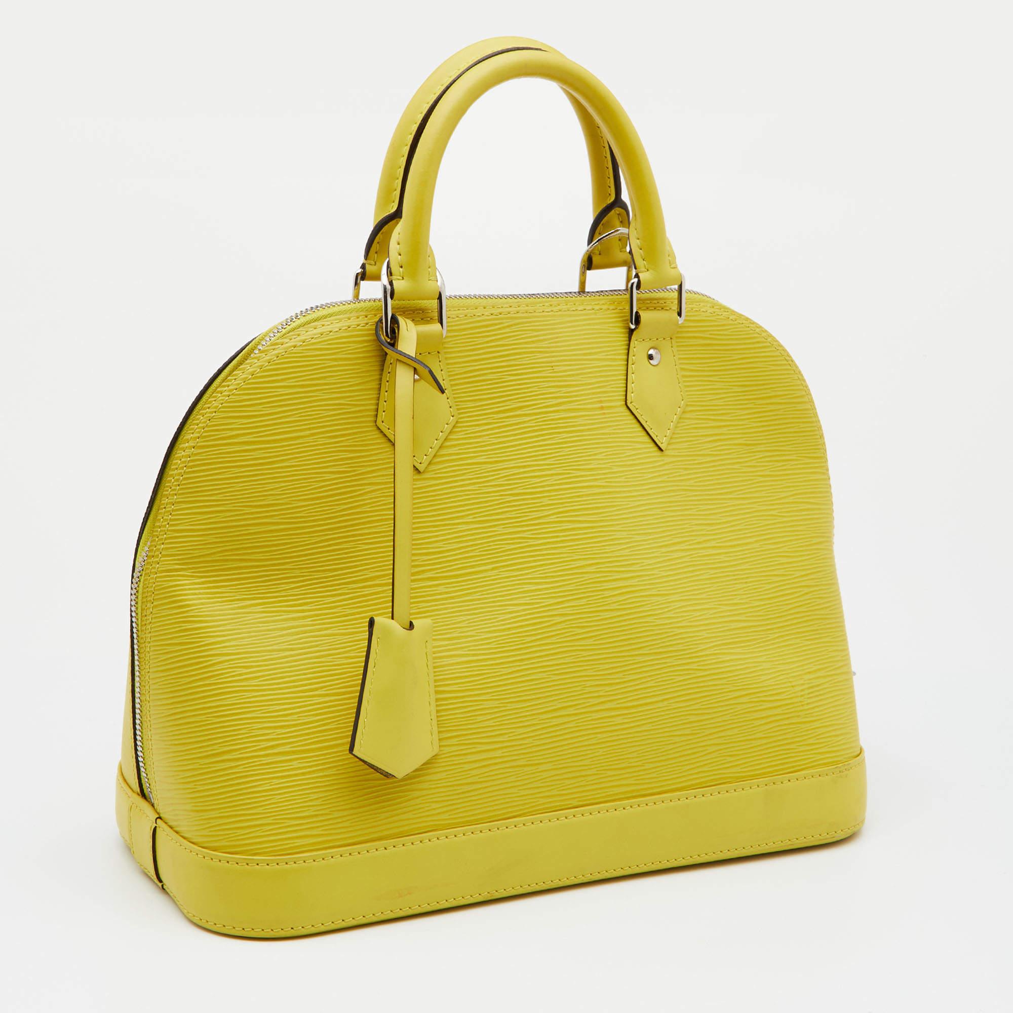 Women's Louis Vuitton Citron Epi Leather Alma PM Bag
