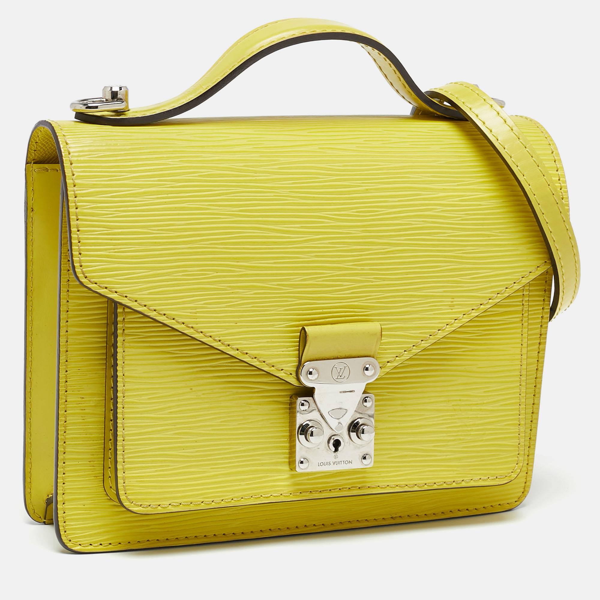 Louis Vuitton Citron Epi Leather Monceau BB Bag In Good Condition In Dubai, Al Qouz 2