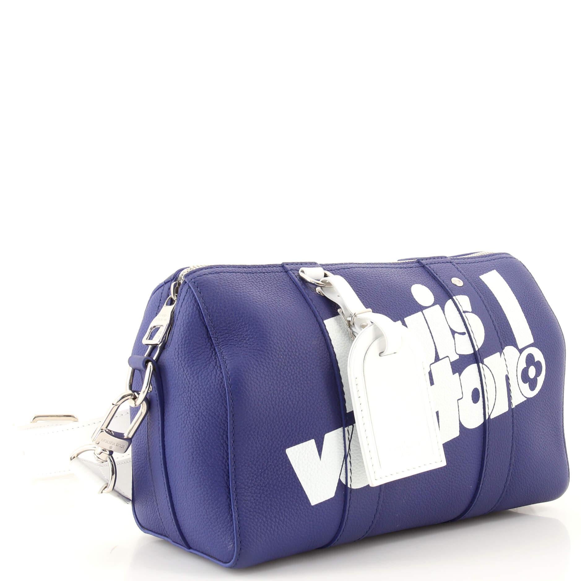Purple Louis Vuitton City Keepall Bag Everyday Signature Printed Leather