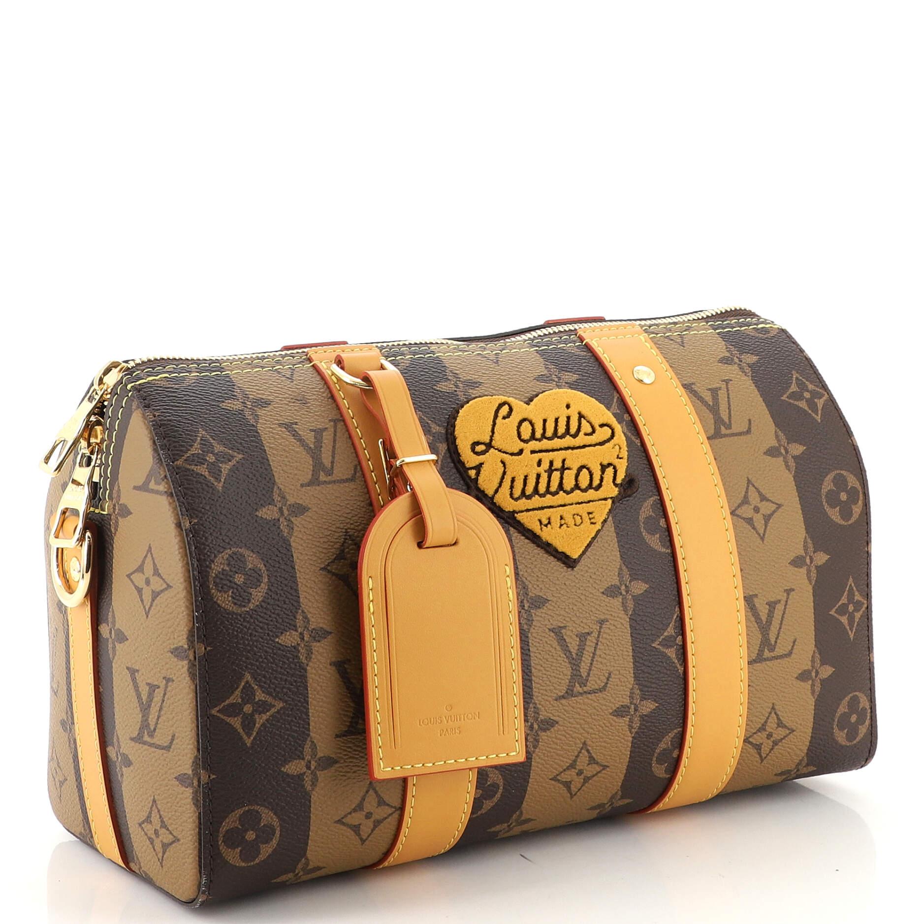 Brown Louis Vuitton City Keepall Bag Limited Edition Stripes Monogram Canvas