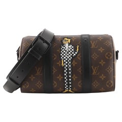 Louis Vuitton City Keepall Bag Monogram Stripes Brown Canvas Gold Colo –  EliteLaza