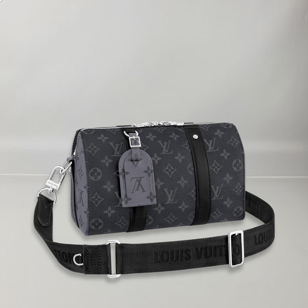 Men's Louis Vuitton City Keepall Bag Monogram Eclipse Canvas 