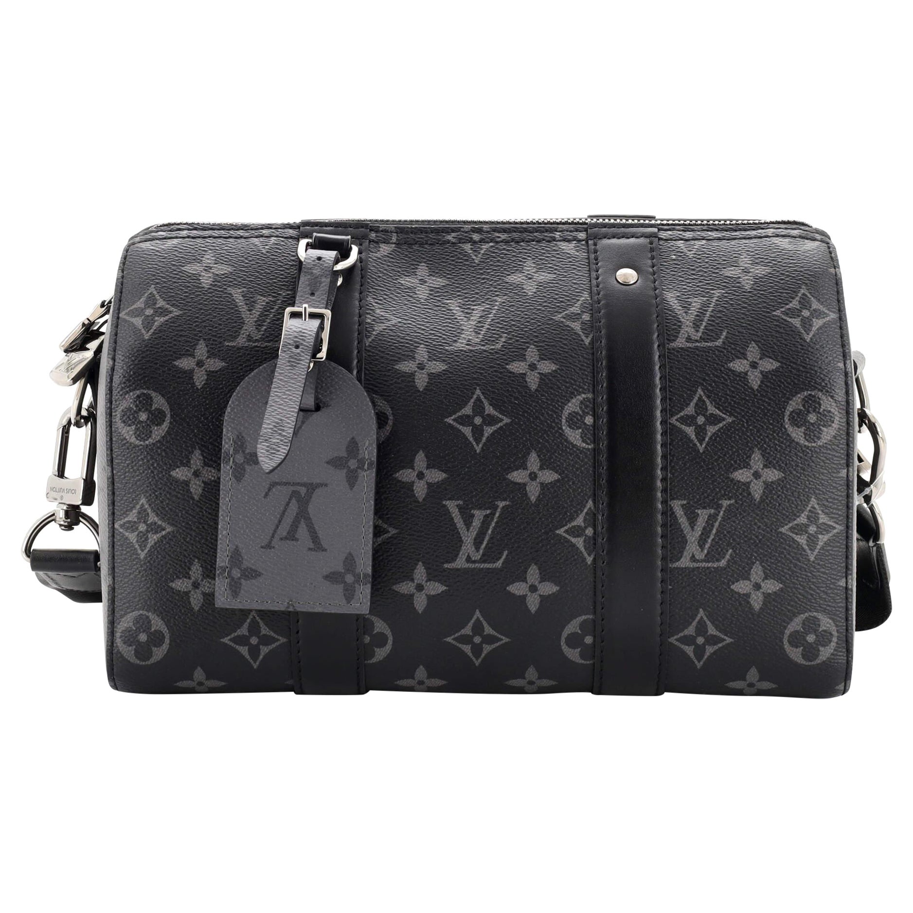 Sac à main Louis Vuitton City Keepall en toile Monogram Eclipse en vente