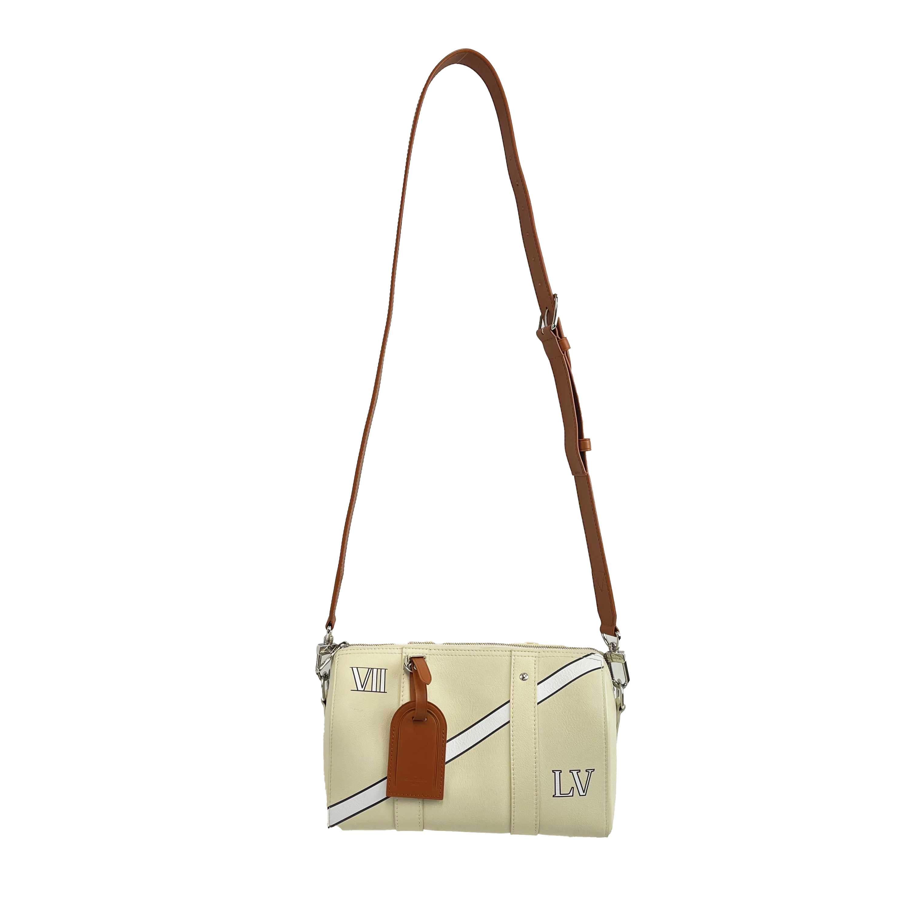 Louis Vuitton - City Keepall Bag Trunk L'oeil Calf Leather Cream Shoulder Bag For Sale 5