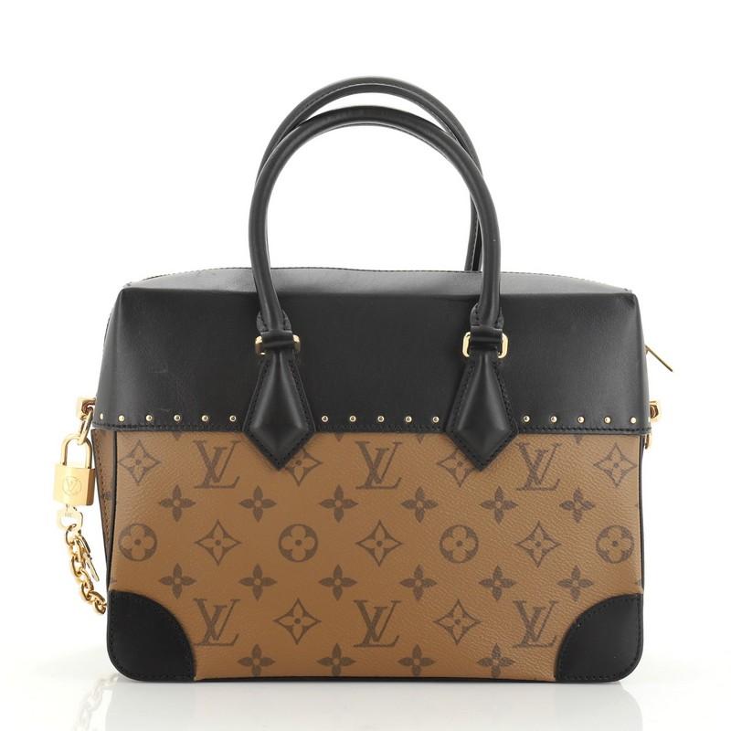 Brown Louis Vuitton City Malle Handbag Reverse Monogram Canvas and Leather MM